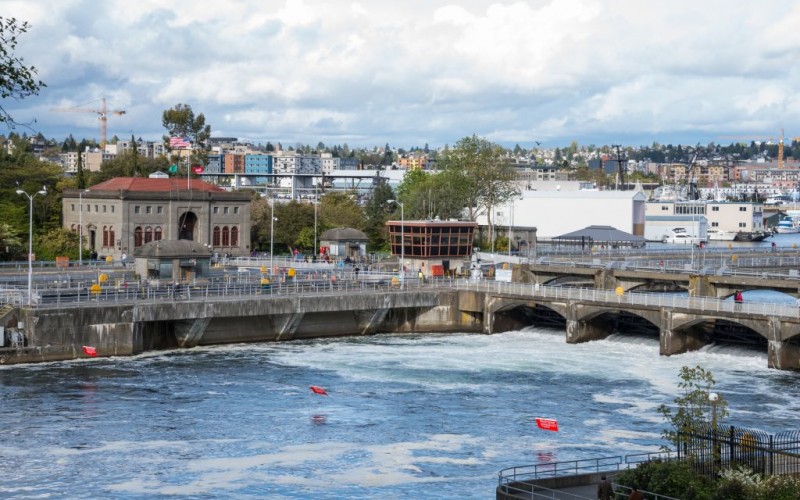 Hiram M. Chittenden Locks, Seattle Washington © Denise P. Lett | Dreamstime 40213836